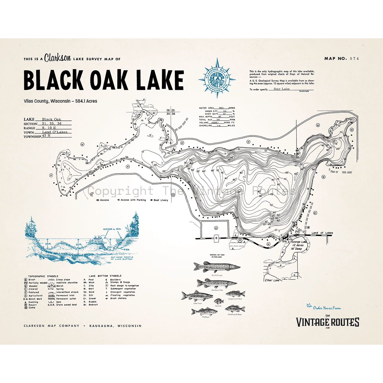 Black Oak Lake, Vilas County, WI