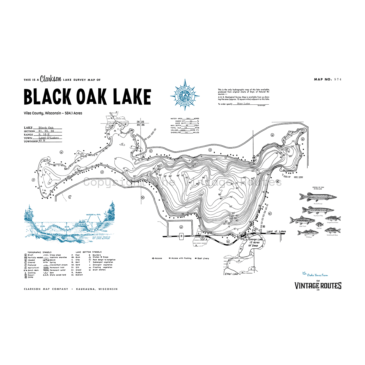 Black Oak Lake, Vilas County, WI