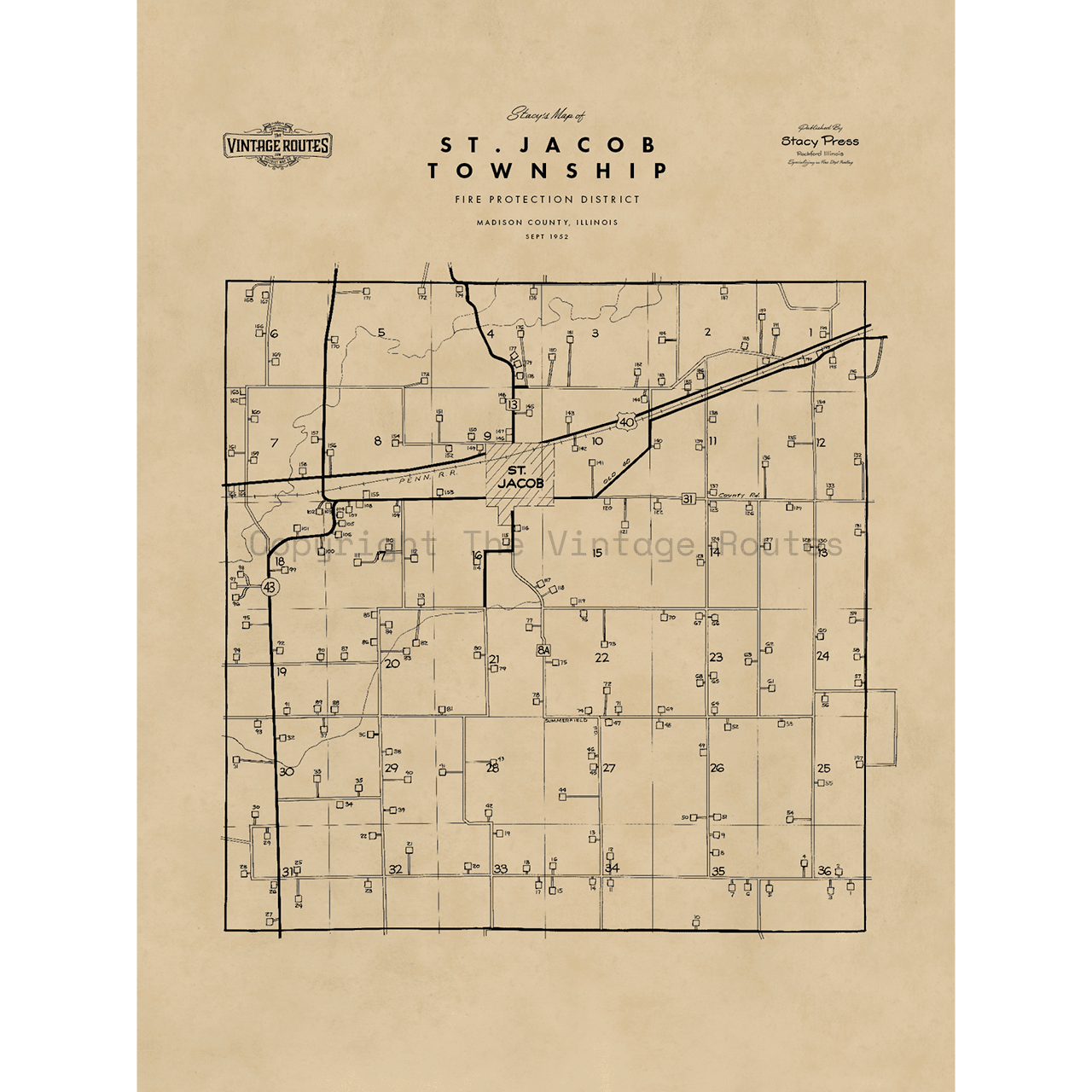 St Jacob Township, IL 1952