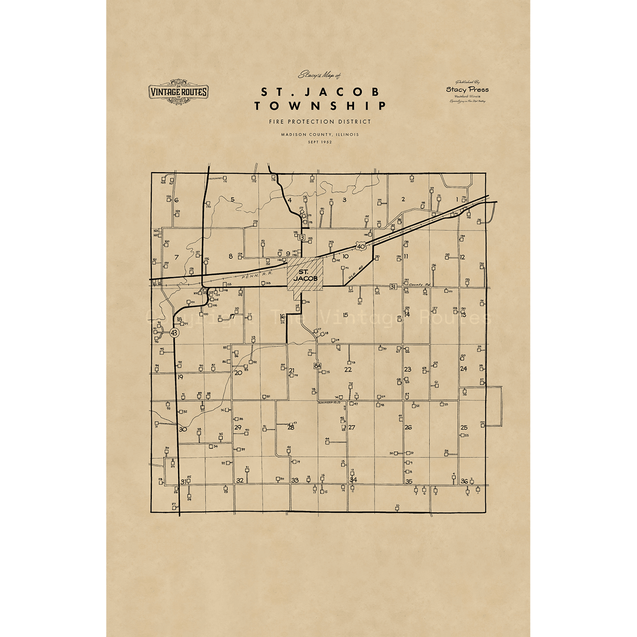 St Jacob Township, IL 1952