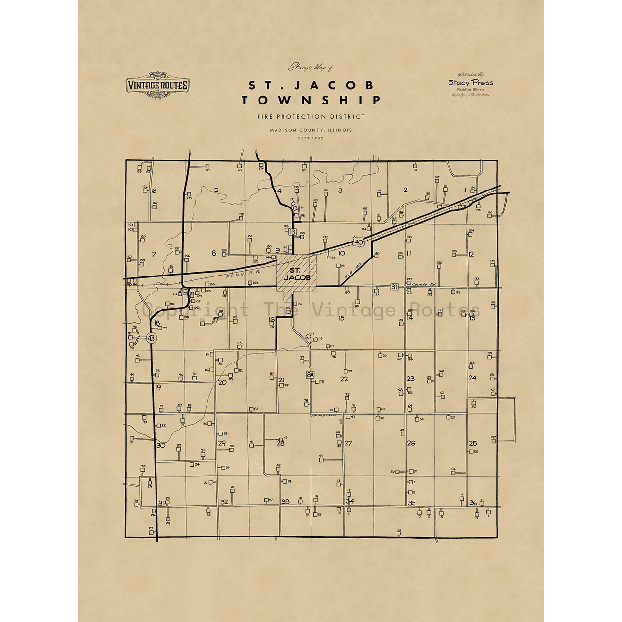 St Jacob Township, IL 1952