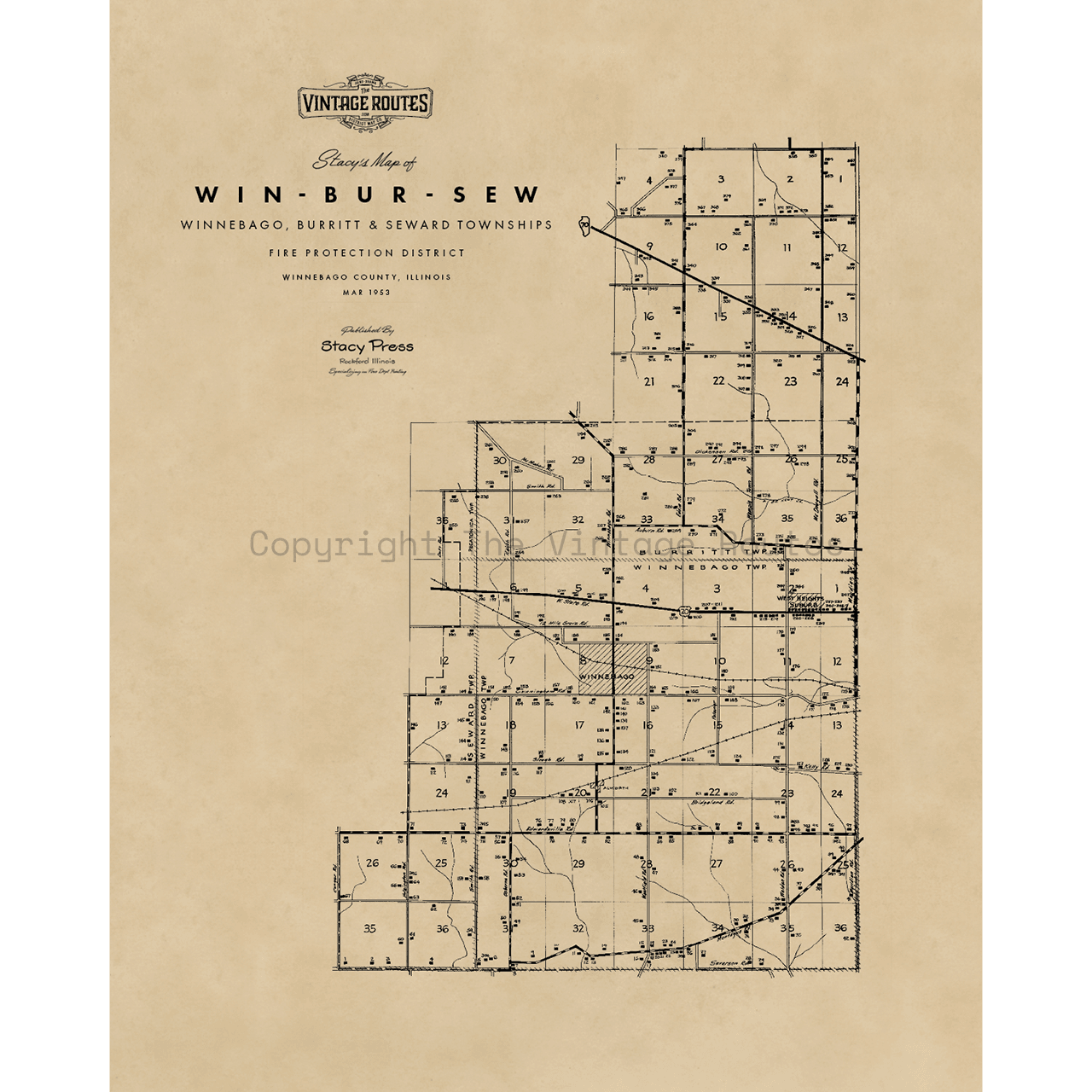 Winnebago, Burritt, and Seward Townships, IL 1953