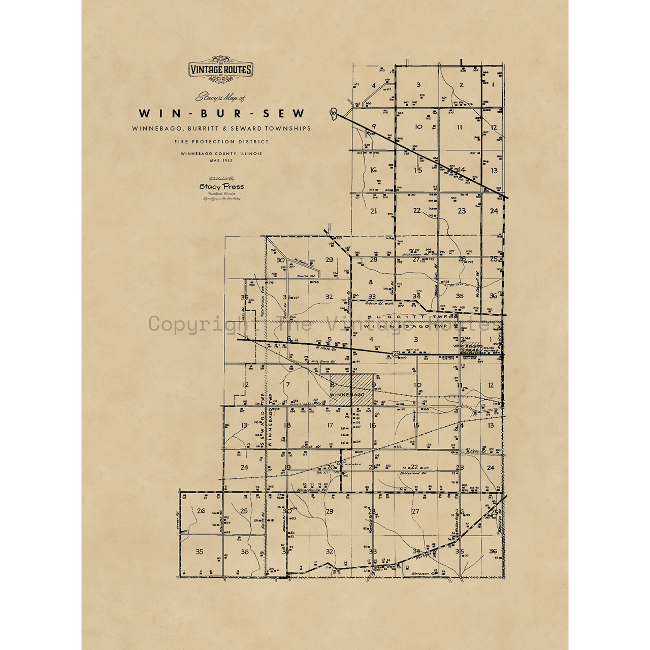 Winnebago, Burritt, and Seward Townships, IL 1953